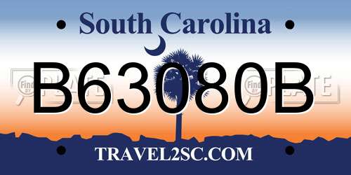 B63080B South Carolina License Plate