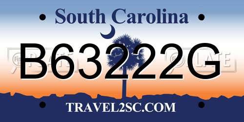 B63222G South Carolina License Plate
