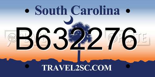 B632276 South Carolina License Plate