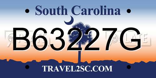 B63227G South Carolina License Plate