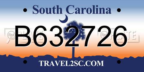 B632726 South Carolina License Plate