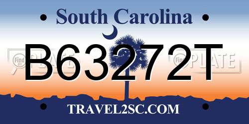 B63272T South Carolina License Plate