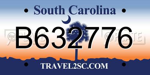 B632776 South Carolina License Plate