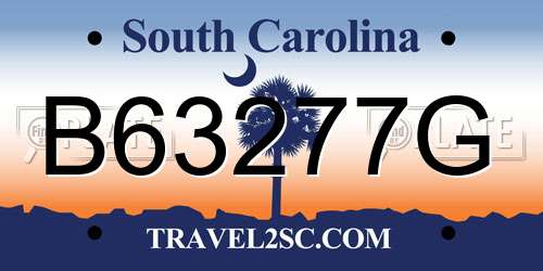 B63277G South Carolina License Plate