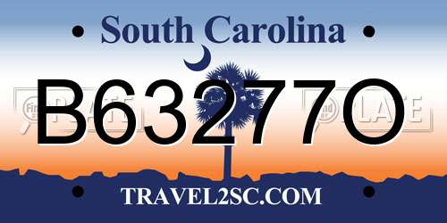 B63277O South Carolina License Plate