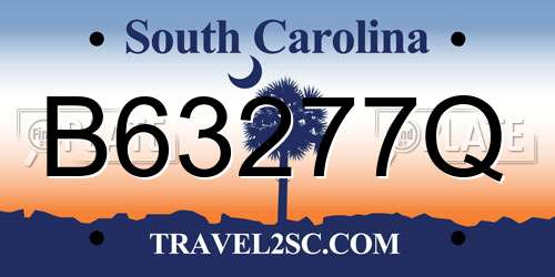B63277Q South Carolina License Plate