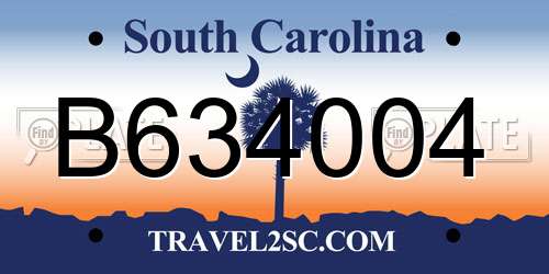 B634004 South Carolina License Plate