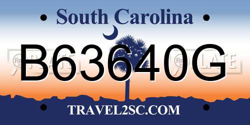B63640G South Carolina License Plate