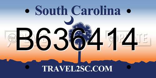B636414 South Carolina License Plate