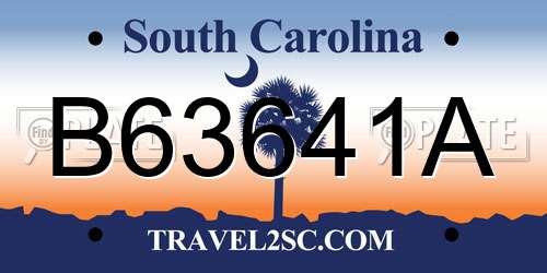 B63641A South Carolina License Plate