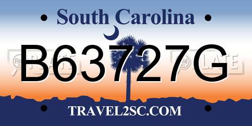 B63727G South Carolina License Plate