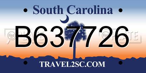 B637726 South Carolina License Plate