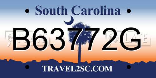 B63772G South Carolina License Plate