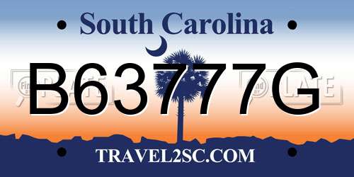 B63777G South Carolina License Plate