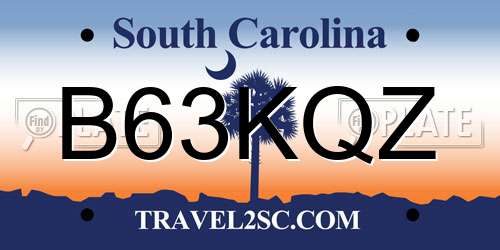 B63KQZ South Carolina License Plate