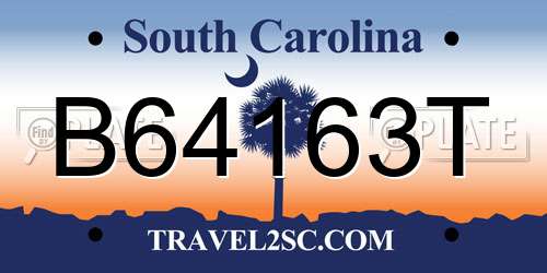 B64163T South Carolina License Plate