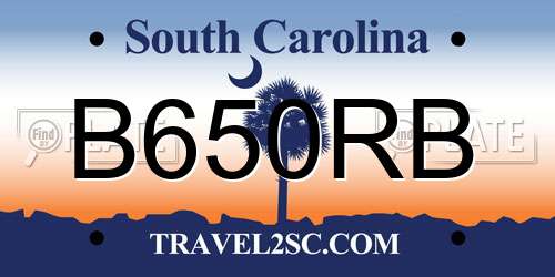 B650RB South Carolina License Plate