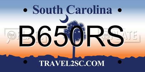 B650RS South Carolina License Plate