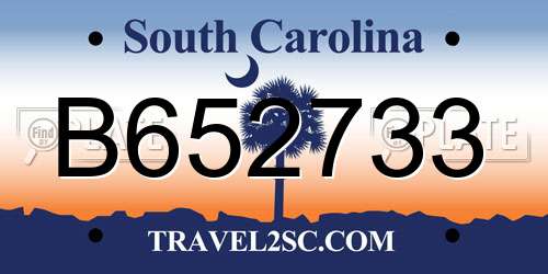 B652733 South Carolina License Plate