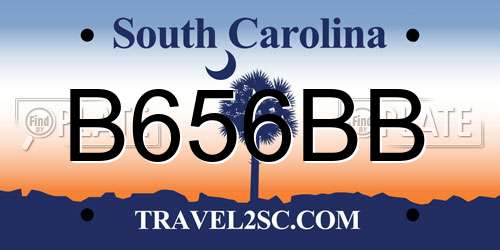 B656BB South Carolina License Plate