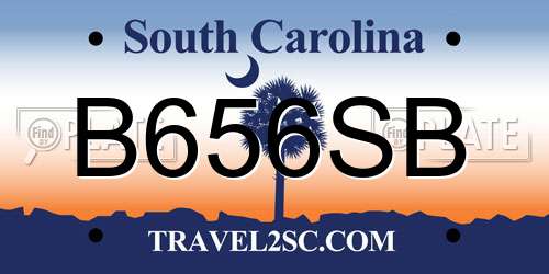 B656SB South Carolina License Plate