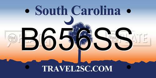 B656SS South Carolina License Plate