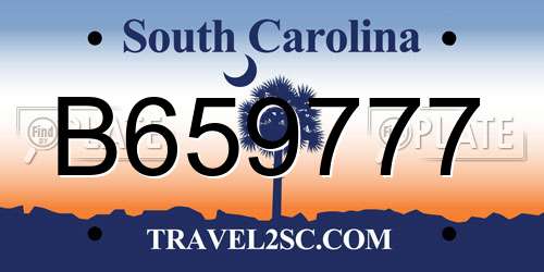 B659777 South Carolina License Plate