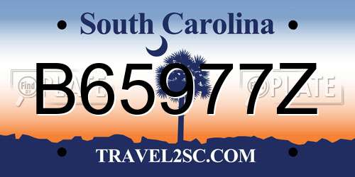 B65977Z South Carolina License Plate