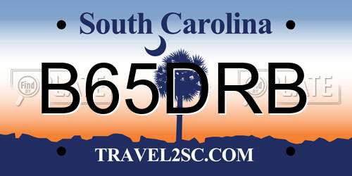 B65DRB South Carolina License Plate