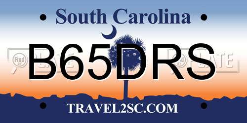B65DRS South Carolina License Plate