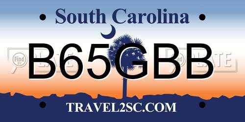 B65GBB South Carolina License Plate