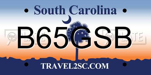 B65GSB South Carolina License Plate