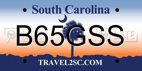 B65GSS South Carolina License Plate
