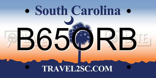 B65ORB South Carolina License Plate