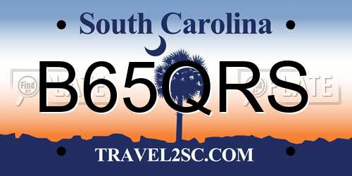 B65QRS South Carolina License Plate