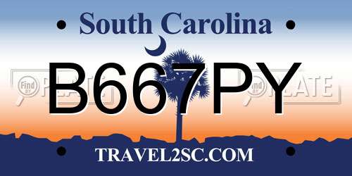 B667PY South Carolina License Plate