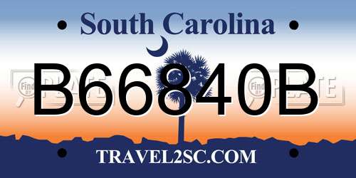 B66840B South Carolina License Plate