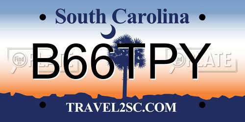 B66TPY South Carolina License Plate
