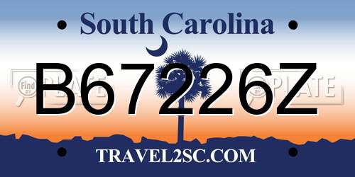 B67226Z South Carolina License Plate