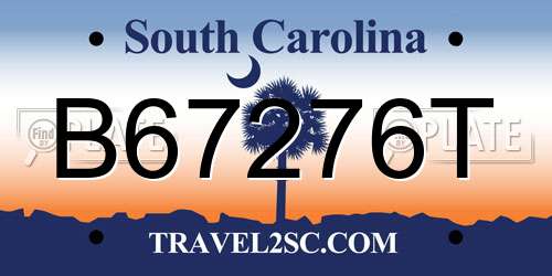 B67276T South Carolina License Plate