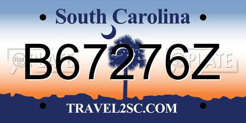 B67276Z South Carolina License Plate