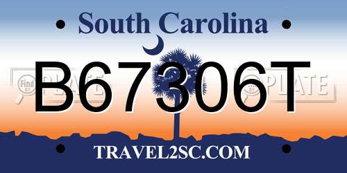 B67306T South Carolina License Plate