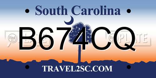 B674CQ South Carolina License Plate