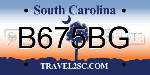 B675BG South Carolina License Plate