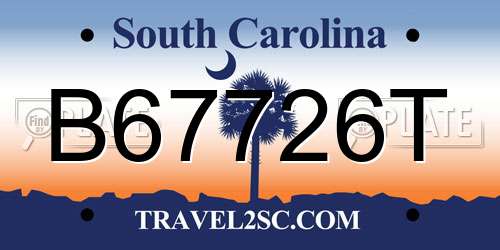 B67726T South Carolina License Plate