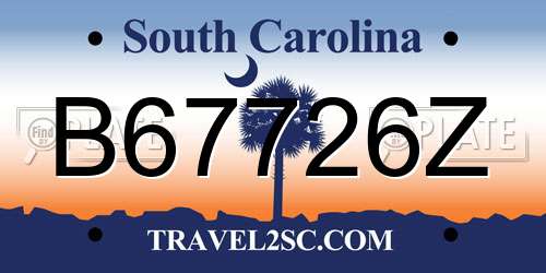 B67726Z South Carolina License Plate