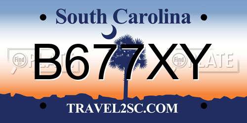 B677XY South Carolina License Plate