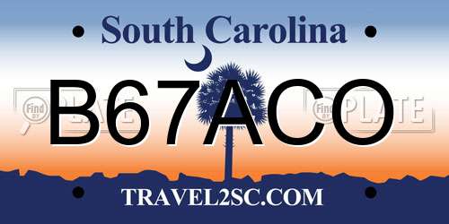 B67ACO South Carolina License Plate