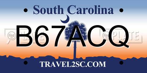B67ACQ South Carolina License Plate