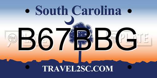 B67BBG South Carolina License Plate